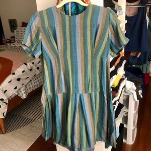Vintage Green & Blue Dress